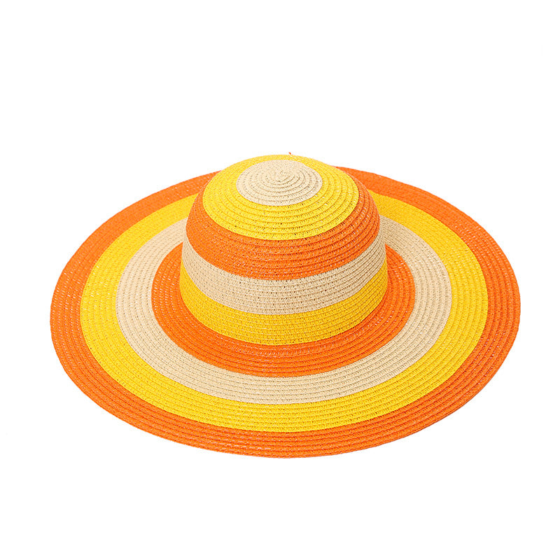 Wholesale of Summer Colored Sun Shading Straw Woven Hats